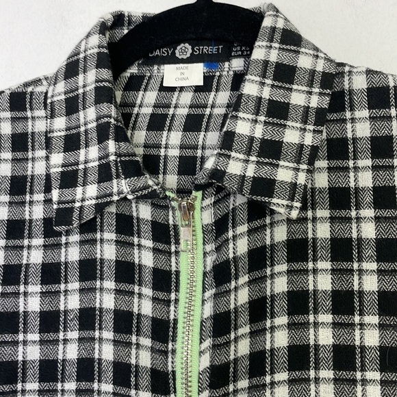 Daisy street plaid contrasting zipper shirt dress - Picture 3 of 6